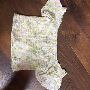 Women’s Forever 21 White and Yellow Floral Blouse